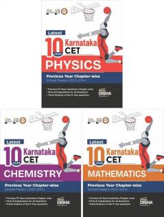 Latest 10 Year Karnataka CET Physics Chemistry & Mathematics Previous Year Chapter-wise Solved Papers (2023 - 2014) | KCET PYQs Question Bank | For 2024 Engineering (B.Tech| BE) & B.Sc. Exams