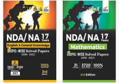 CDS & CDS OTA 16 Years English Topic wise Solved Papers (2007 - 2022) 3rd Edition 17 Previous years NDA/ NA Mathematics English & General Knowledge Topic-wise Solved Papers (2006 - 2022) - set of 4 Books - 8th Edition