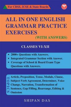 All in One English Grammar Practice Exercises (CBSE ICSE & State Boards)