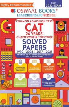 Oswaal CAT 24 Years Chapter-wise and Topic-wise Solved Papers (For 2022 Exam)
