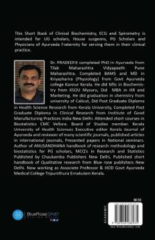 A Pocket Book of Clinical Biochemistry Ecg and Spirometry for Ayurveda Practitioners