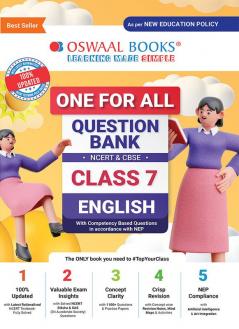 Oswaal One For All Question Bank NCERT & CBSE Class-7 English (For 2023-24 Exam)