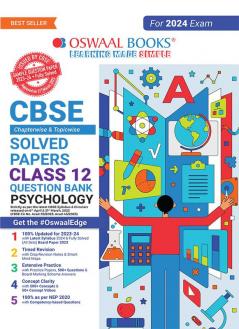 Oswaal CBSE Chapterwise Solved Papers 2023-2014 Psychology Class 12th (2024 Exam)