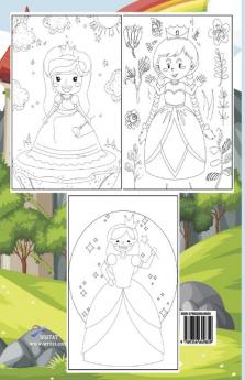 Princess Coloring Book for Kids Ages 4-8