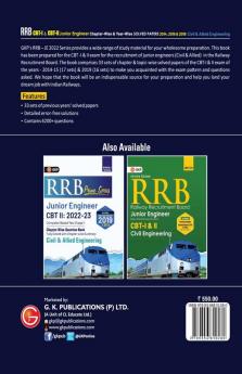 RRB 2022-23 - Junior Engineer CBT I & II : Civil & Allied Engineering - Chapter-wise & Year-wise Solved Papers (2014 2015 & 2019) - 33 Sets by GKP