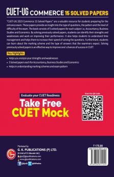 CUET-UG 2022-23 Commerce - 15 Solved Papers - (5 Accountancy / 5 Business Studies / 5 Economics)