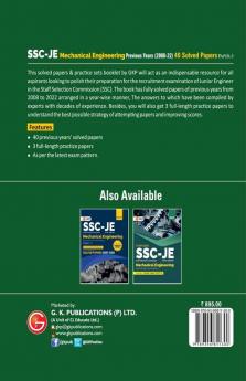 SSC JE 2023 : Paper I - Mechanical Engineering - 40 Previous Years Solved Papers (2008-22) by GKP