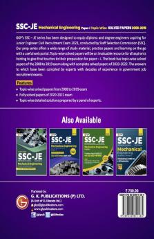SSC : Junior Engineer Paper I - Mechanical Engineering - Topic-Wise Solved Papers 2008-2019 (Latest paper included 2020 - 2022) by GKP