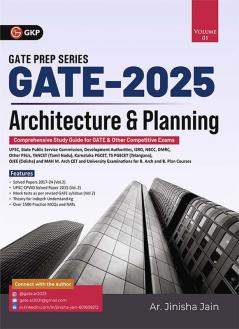 GKP GATE 2025 : Architecture & Planning Vol 1 - Guide by Ar. Jinisha Jain ( Includes solved papers of GATE 2017-24 exams)