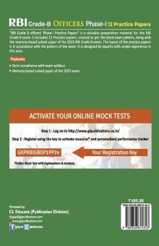 GKP RBI 2024 - Grade B Officers Ph I - 12 Practice Papers