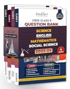 (OLD) Educart CBSE Class 9 Question Bank SCIENCE MATHS SOCIAL SCIENCE & ENGLISH For 2023-2024 (Combo of 4 Books)