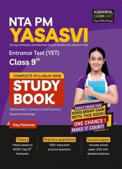 Examcart NTA PM Yasasvi Entrance Test (YET) Class 9 Guidebook For 2023 Exam In English