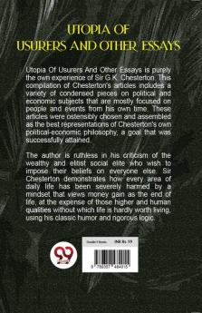 Utopia Of Usurers And Other Essays