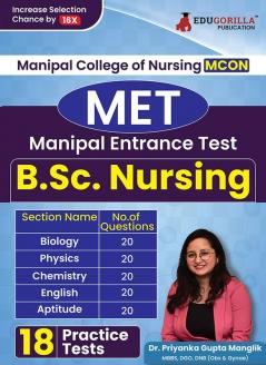 MET B.Sc. Nursing 2024 | Manipal College of Nursing (MCON) Entrance Test | 18 Practice Tests (1800 MCQs) with Free Access to Online Tests