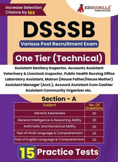 DSSSB Various Post Recruitment Exam 2024 | One Tier (Technical) - Asst. Sanitary Inspector Matron Laboratory Attendant Veterinary and Livestock Insp. & etc | 15 Practice Tests (1500 Solved MCQ