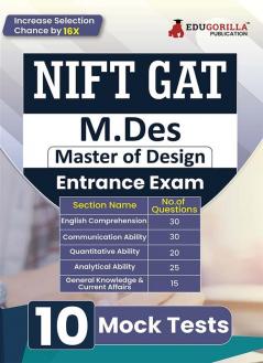 NIFT GAT M.Des 2024 | General Ability Test for Master of Design | 10 Full Length Practice Mock Tests with Free Access to Online Tests