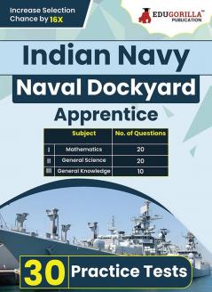 Indian Navy Naval Dockyard Apprentice Recruitment Exam Book 2024 (English Edition) - 30 Practice Tests (1500 Solved Mcq) With Free Access To Online Tests