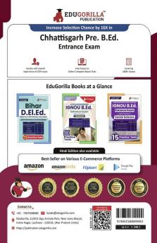 CG Pre B.ED 2024 : Chhattisgarh Pre Bachelor in Education Entrance Exam (English Edition) | 20 Full Length Mock Tests for Preparation with Free Access to Online Tests