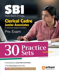 30 Practice Sets SBI Clerical Cadre Junior Associates (Customer Support & sales) Pre Exam 2023-24