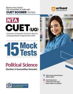 Arihant NTA CUET UG 15 Mock Test For Section 2 Humanities Domain Political Science Exam Book For CUET 2024