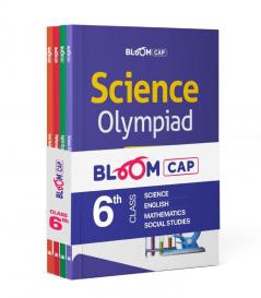 Arihant Bloom CAP Olympiad Science Social Studies Mathematics English Class 6 (Set of 4 books)