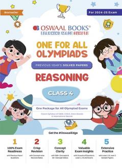 Oswaal One For All Olympiad Class 4 Reasoning | Previous Years Solved Papers | For 2024-25 Exam