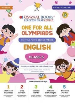 Oswaal One For All Olympiad Class 3 English | Previous Years Solved Papers | For 2024-25 Exam