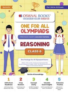 Oswaal One For All Olympiad Class 6 Reasoning | Previous Years Solved Papers | For 2024-25 Exam