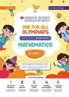 Oswaal One For All Olympiad Class 1 Mathematics | Previous Years Solved Papers | Hardcover Book For 2024-25 Exam