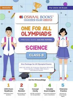 Oswaal One For All Olympiad Class 8 Science | Previous Years Solved Papers | For 2024-25 Exam