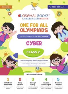 Oswaal One For All Olympiad Class 2 Cyber | Previous Years Solved Papers | For 2024-25 Exam