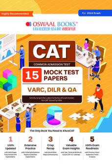 Oswaal CAT 15 Mock Test Papers for 2024 Exam