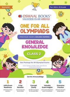 Oswaal One For All Olympiad Class 2 General Knowledge | Previous Years Solved Papers | For 2024-25 Exam