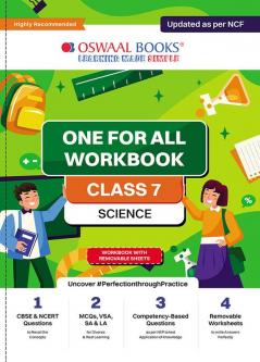 NCERT & CBSE One For All Workbook | Science | Class 7 | Updated As Per NCF | MCQ's | VSA | SA | LA | For Latest Exam