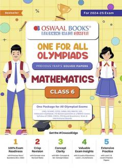 Oswaal One For All Olympiad Class 6 Mathematics | Previous Years Solved Papers | For 2024-25 Exam