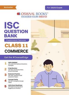 Oswaal ISC Question Bank Class 11 Commerce | Chapterwise | Topicwise | Solved Papers | For 2025 Exams