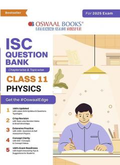 Oswaal ISC Question Bank Class 11 Physics | Chapterwise | Topicwise | Solved Papers | For 2025 Exams