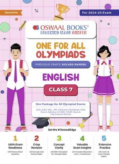 Oswaal One For All Olympiad Class 7 English | Previous Years Solved Papers | For 2024-25 Exam