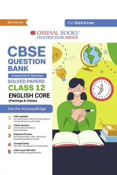 Oswaal CBSE Question Bank Class 12 English Core Hardcover Book Chapterwise and Topicwise Solved Papers For Board Exams 2025