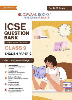 Oswaal ICSE Question Bank Class 9 English Paper-2 | Chapterwise | Topicwise | Solved Papers | For 2025 Exams