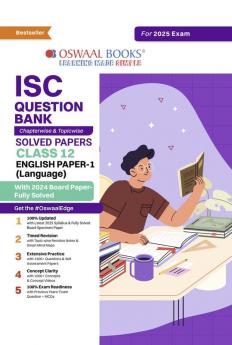 Oswaal ISC Question Bank Class 12 English Paper-1 | Chapterwise | Topicwise | Solved Papers | Hardcover Book For Board Exams 2025