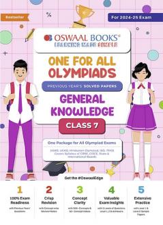 Oswaal One For All Olympiad Class 7 General Knowledge | Previous Years Solved Papers | For 2024-25 Exam