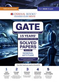 Oswaal GATE Chapter-wise Topic-wise 15 Years' Solved Papers 2010 to 2024 | General Aptitude Hardcover Book For 2025 Exam