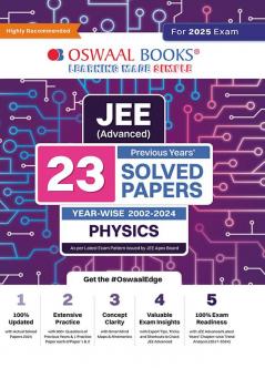 Oswaal JEE Advanced 23 Years' Year-Wise Solved Papers (2002-2024) Physics (For 2025 Exam)