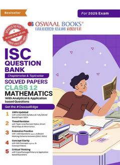 Oswaal ISC Question Bank Class 12 Mathematics | Chapterwise and Topicwise | Solved Papers | For Board Exams 2025