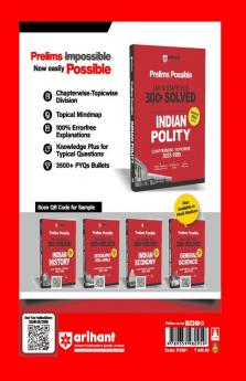 Arihant Prelims Possible IAS and State PCS Examinations 300+ Solved Chapterwise Topicwise (1990-2023) Indian Polity | 3500+ Questions With Explanations | PYQs Revision Bullets | Topical Mindmap | Errorfree 2024 Edition