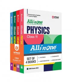 All In One Combo Class 11th Physics Chemistry Mathematics English Core for CBSE Exam 2025 (Set of 4 Books)