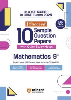 i-Succeed CBSE Mathematics Class 9th | 10 Sample Question Papers | For CBSE Exams 2025