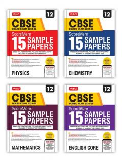 MTG CBSE Class 12 ScoreMore 15 Sample Papers Physics Chemistry Mathematics & English Books For 2025 Board Exam (Set of 4) | Detailed Solutions of Each Chapter | Based on Latest CBSE Pattern & Syllabus