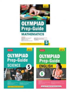 MTG Olympiad Prep-Guide Class-5 Mathematics Science & English (Set of 3 Books) - Detailed Theory Self Test with IMO-NSO-IEO Chapterwise Previous Year Question Paper For SOF 2024-25 Exam